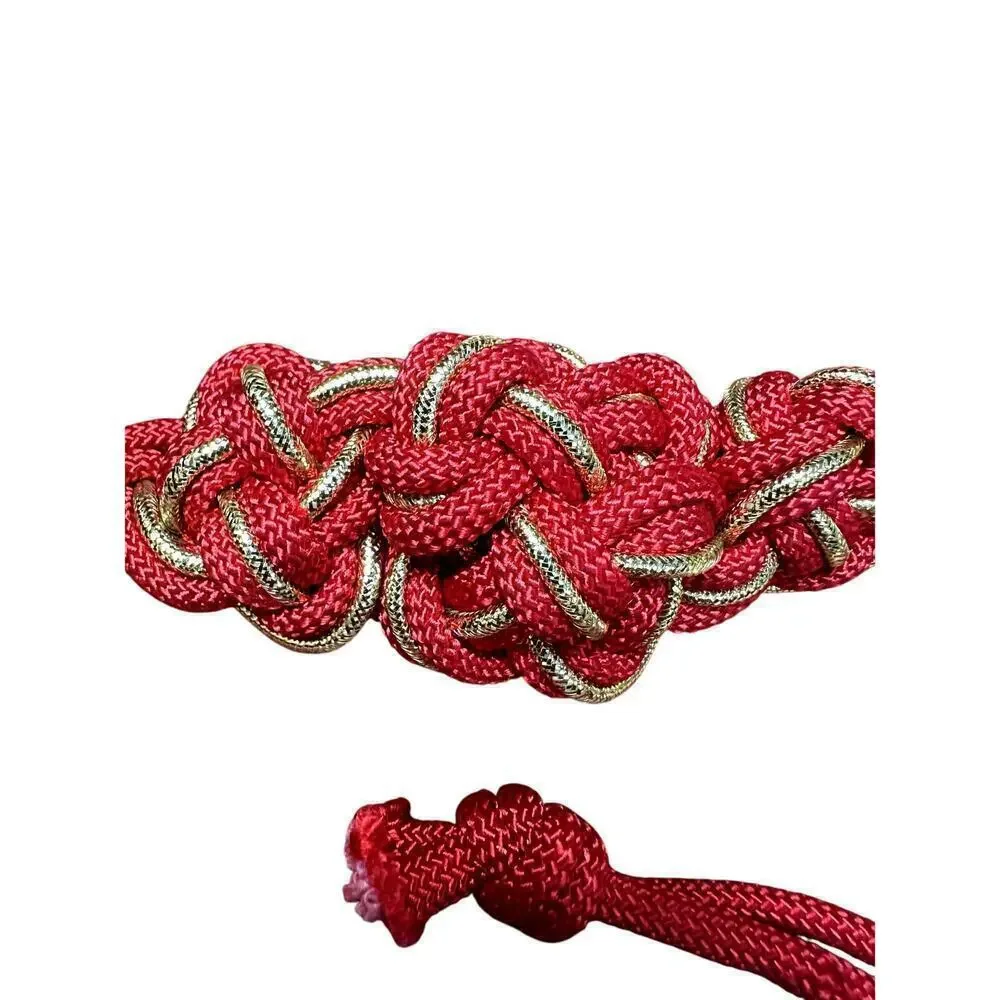 Vintage Jovovich-Hawk Red Gold Twisted Rope Tie Belt Women's One Size NWT
